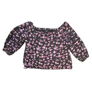 Lane Bryant Floral Pattern Stretchy Off Shoulder Long Sleeve Blouse Size 22/24